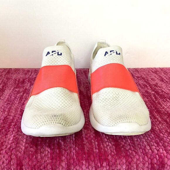 APL Techloom Bliss Running Athletic Shoes White/Cream/Neon Coral Orange 6.5 - Picture 3 of 11